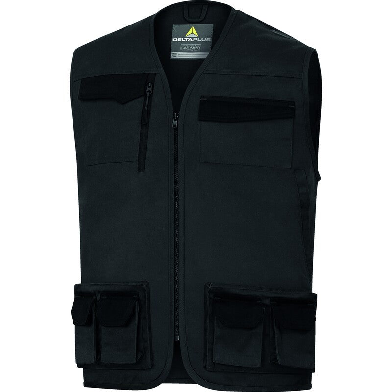Chaleco Delta Plus M2GI3 gris oscuro y negro, fotografía original del fabricante
