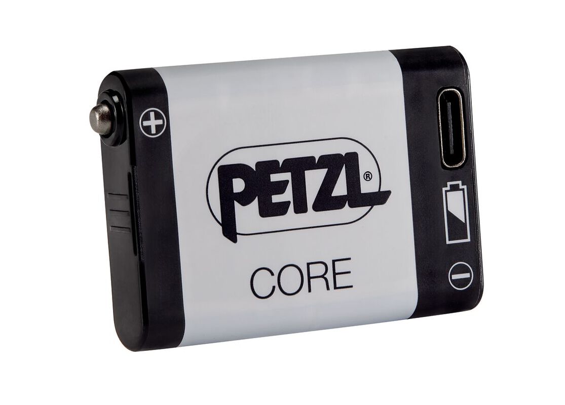 Batería Petzl CORE E099EB00, fotografía oficial del accesorio completo; linterna no incluida