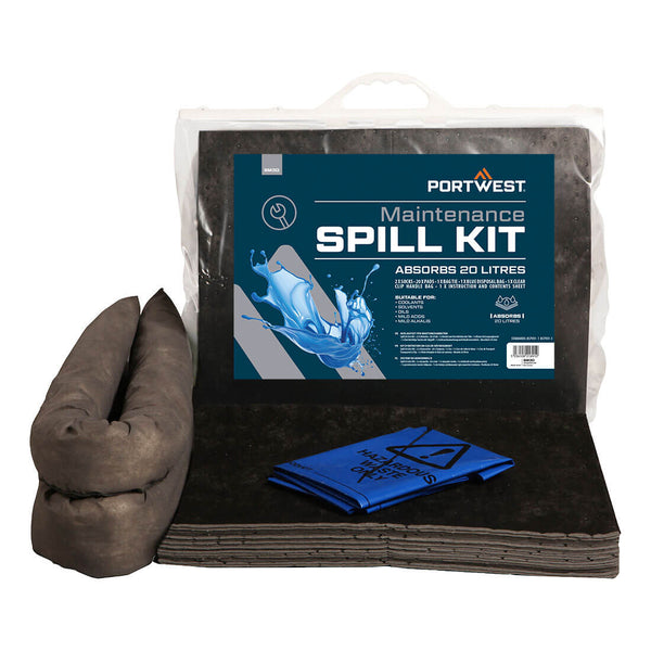 Kit antiderrames Portwest SM30 para mantenimiento, 20 litros