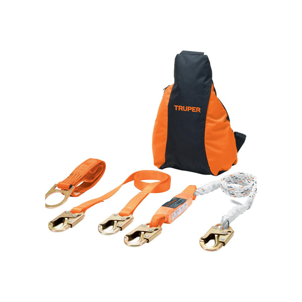Kit contra caídas con arnés de tres anillos ANSI Truper ARN-KIT-3A (100887)