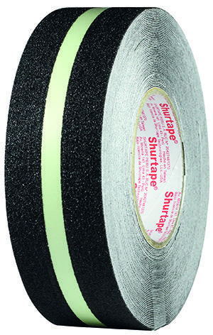Rollo Shurtape AS-60I negro con franja fotoluminiscente, imagen original de referencia
