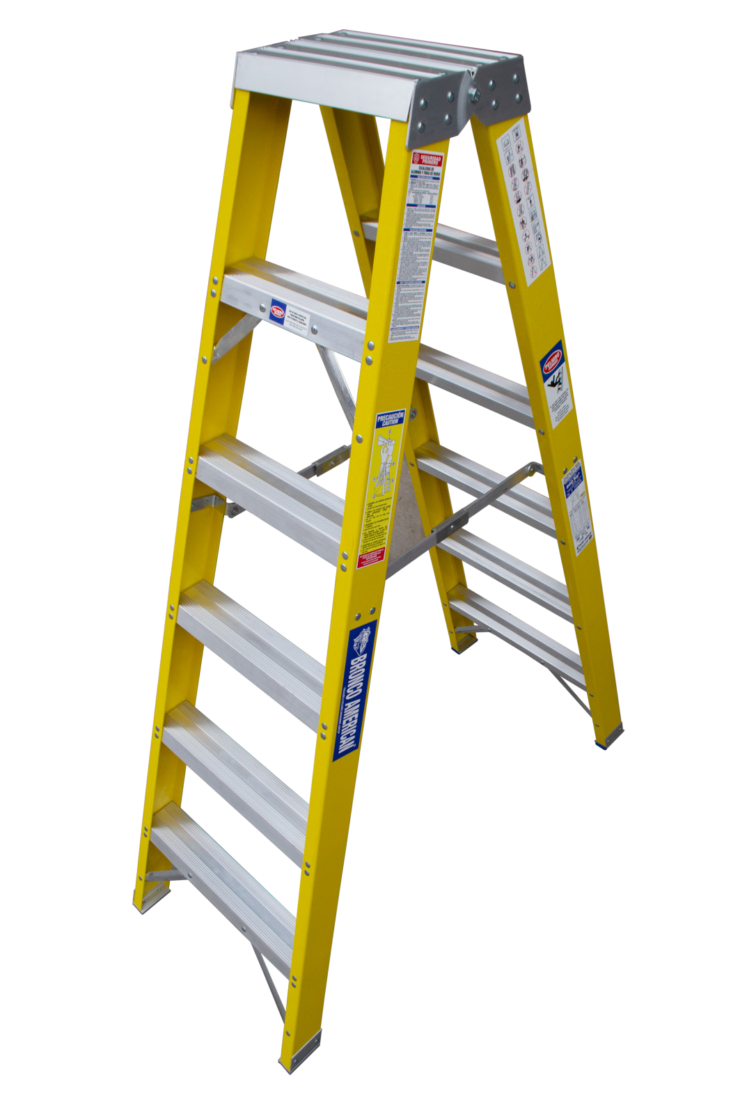 Escalera tijera doble fibra Bronco American; fotografía representativa del fabricante