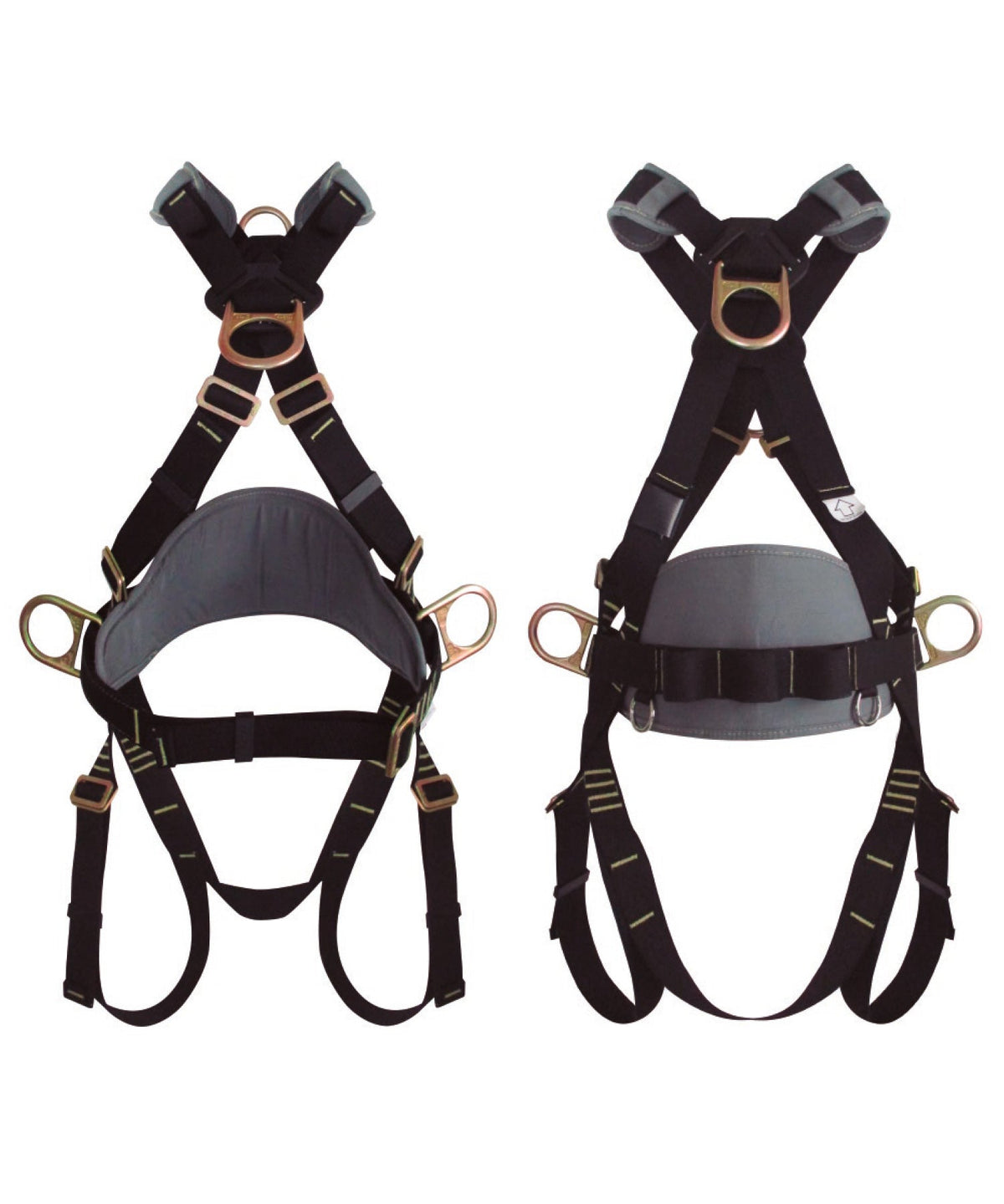 Arnés integral ignífugo, con apoyo lumbar de 4 anillas y 7 hebillas Hauk I4A7HRIG; fotografía del producto