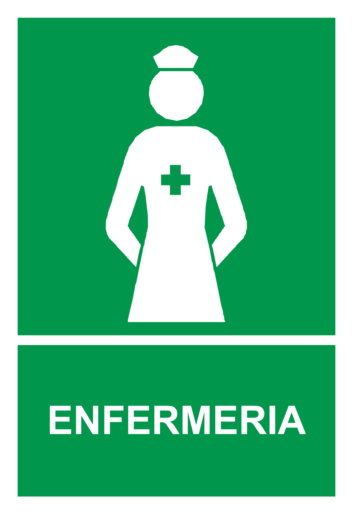 Señal de seguridad: enfermería — con texto