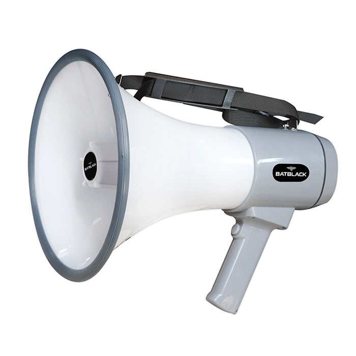 Megáfono Batblack BT-MF250; fotografía comercial del modelo con su configuración referencial