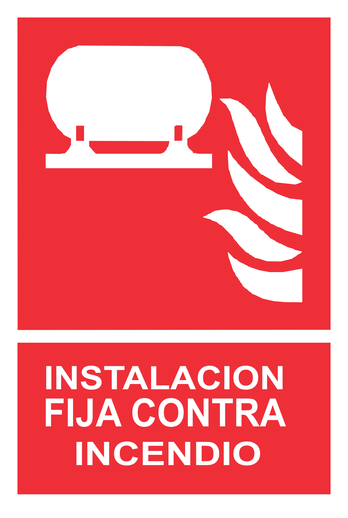 Señal de seguridad: instalación fija contra incendio — con texto