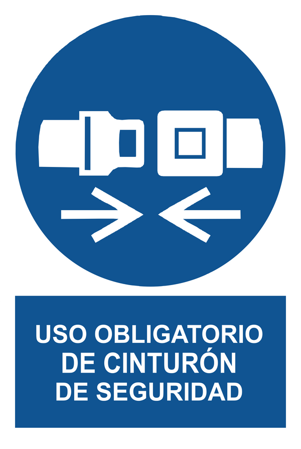 Señal de seguridad: uso obligatorio de cinturon de seguridad