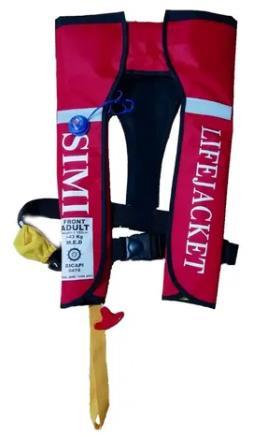 Chaleco Aquavest SIMI Lifejacket rojo, plegado