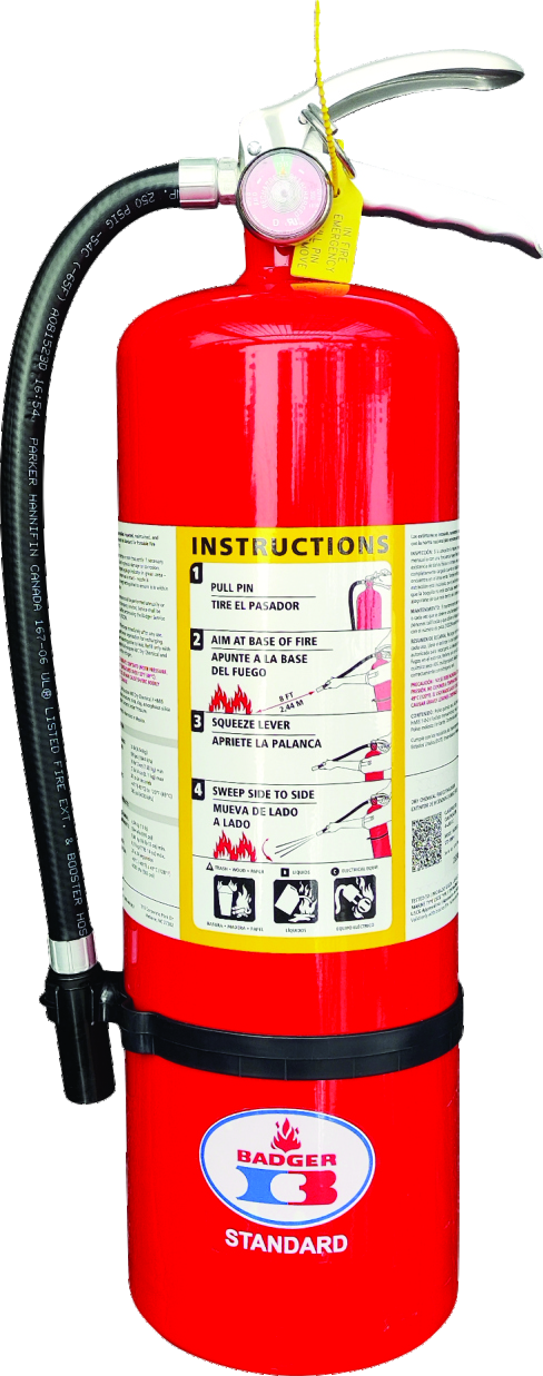 Extintor Badger STD-10MP-1 de polvo químico seco abc, 10 lb