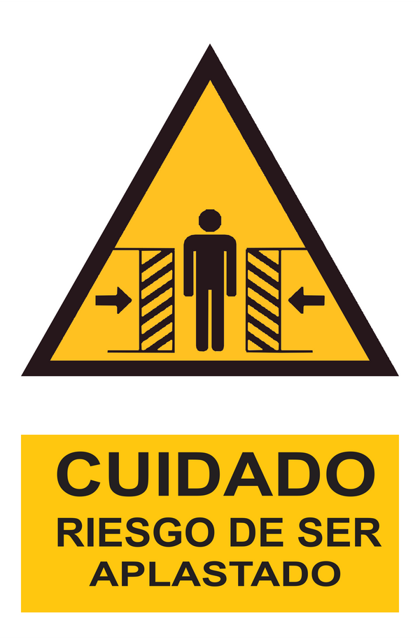 Señal de seguridad: cuidado riesgo de ser aplastado