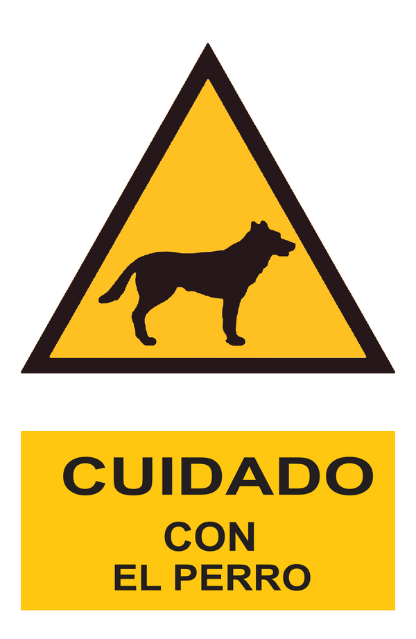 Señal de seguridad: cuidado con el perro