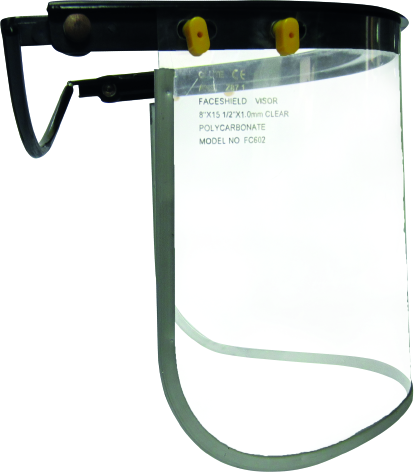 Visor facial Clute de policarbonato con ribete de aluminio