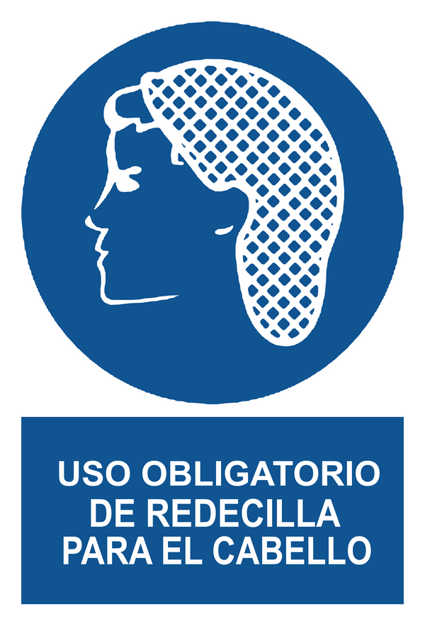 Señal de seguridad: uso obligatorio de redecilla para el cabello