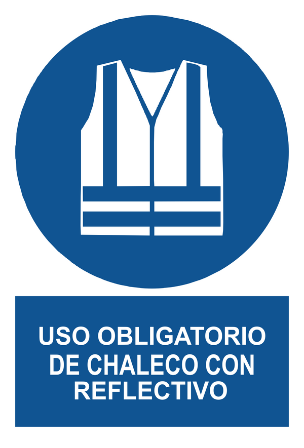 Señal de seguridad: uso obligatorio de chaleco reflectivo