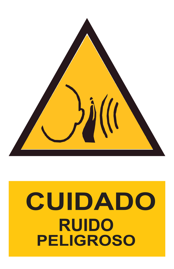 Señal de seguridad: cuidado ruido peligroso