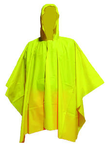 Poncho amarillo con capucha, ilustración de la familia Anyfrec