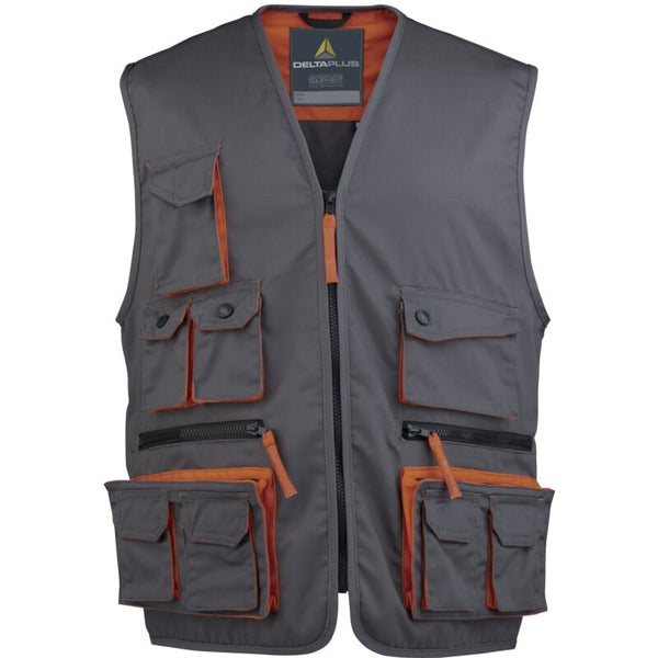 Chaleco multibolsillos Delta Plus M2GIL gris-naranja