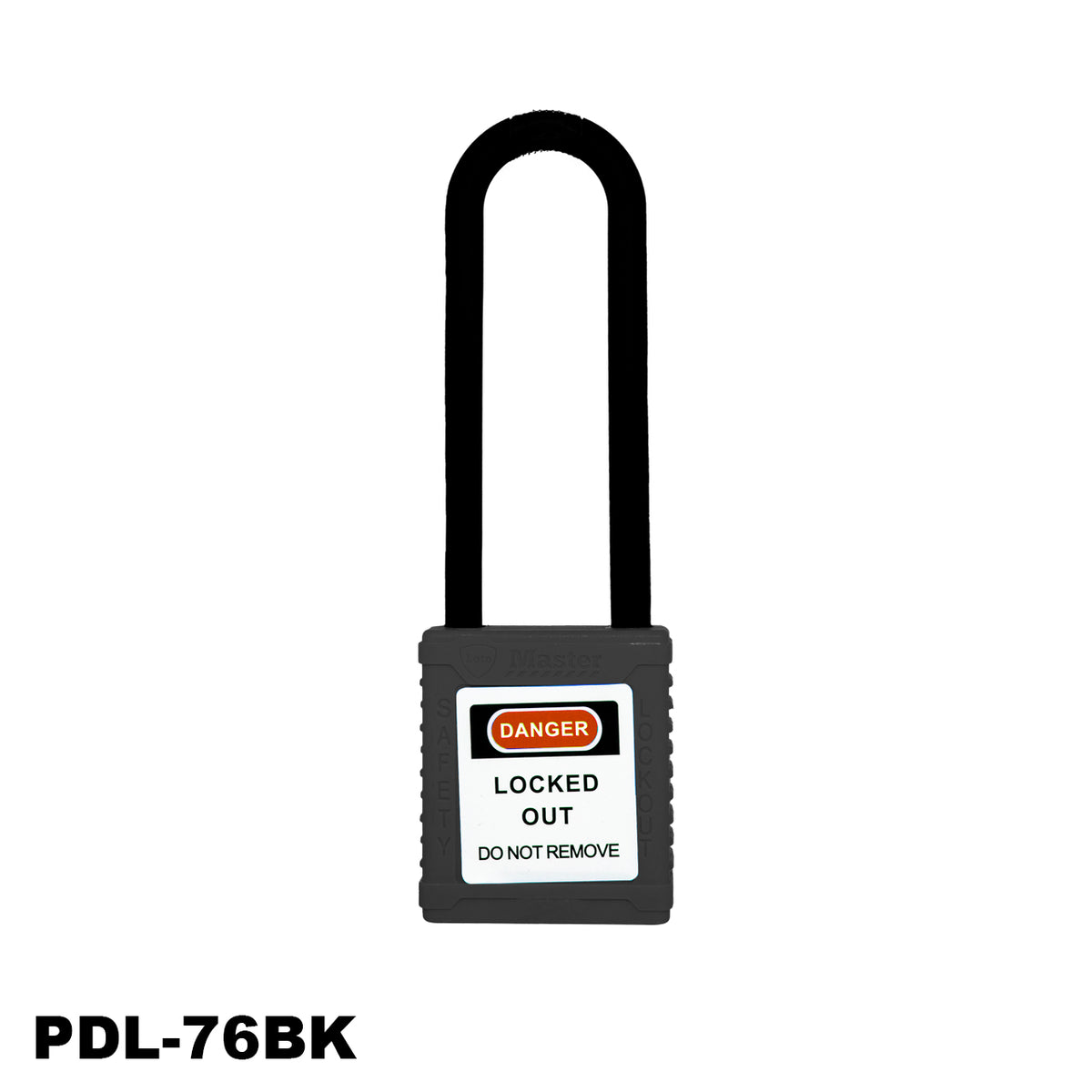 Candado de seguridad aislado, color negro, PDL-76BK002