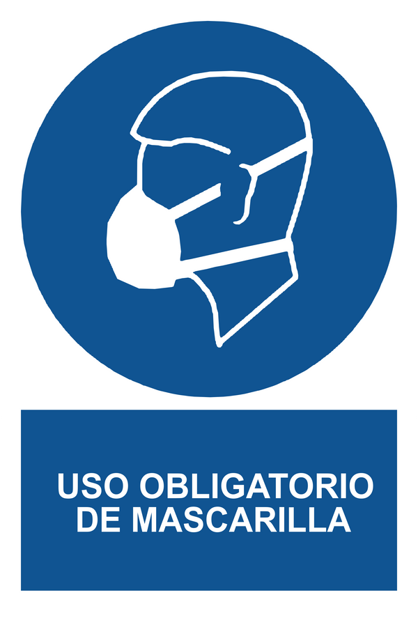Señal de seguridad: uso obligatorio de mascarilla