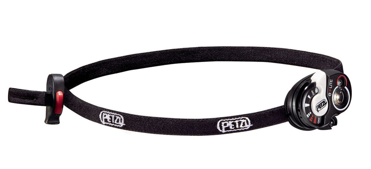 Linterna frontal de emergencia Petzl e+LITE E02 P4 con cinta elástica y silbato
