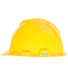 MSA V-Gard 286620, amarillo: vista exterior referencial del fabricante; suspensión y portalámpara no ilustrados.