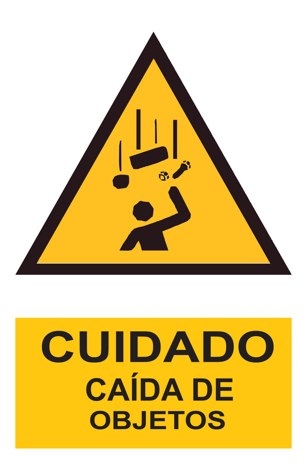 Señal de seguridad: cuidado caída de objetos
