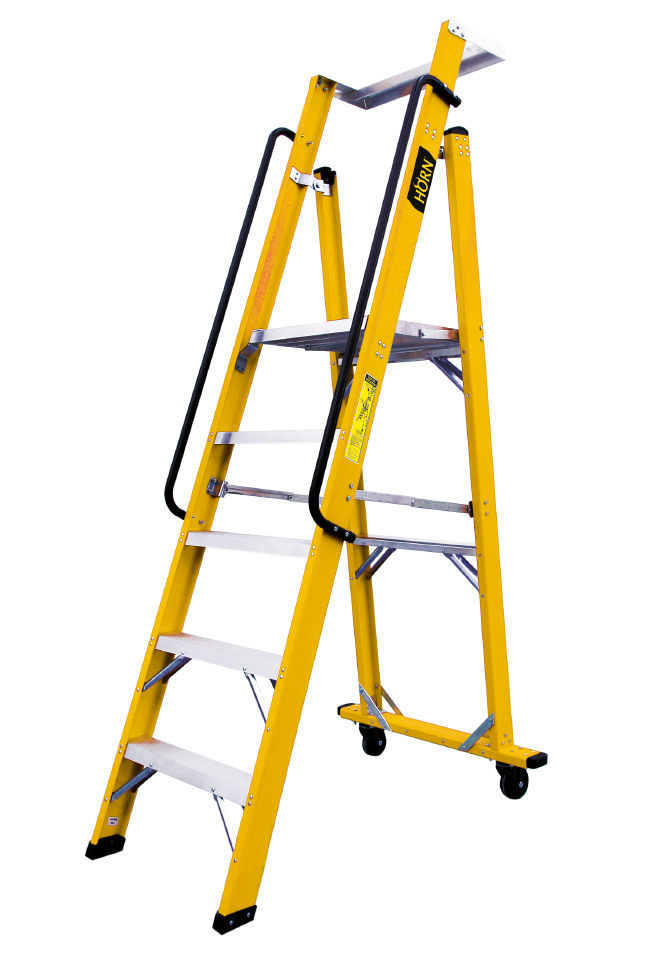 Escalera plataforma con ruedas HORN HESC-FV-6R, imagen familiar representativa