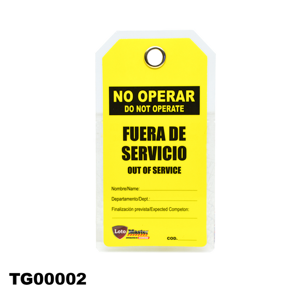 Etiqueta de PVC «fuera de servicio», TG00002