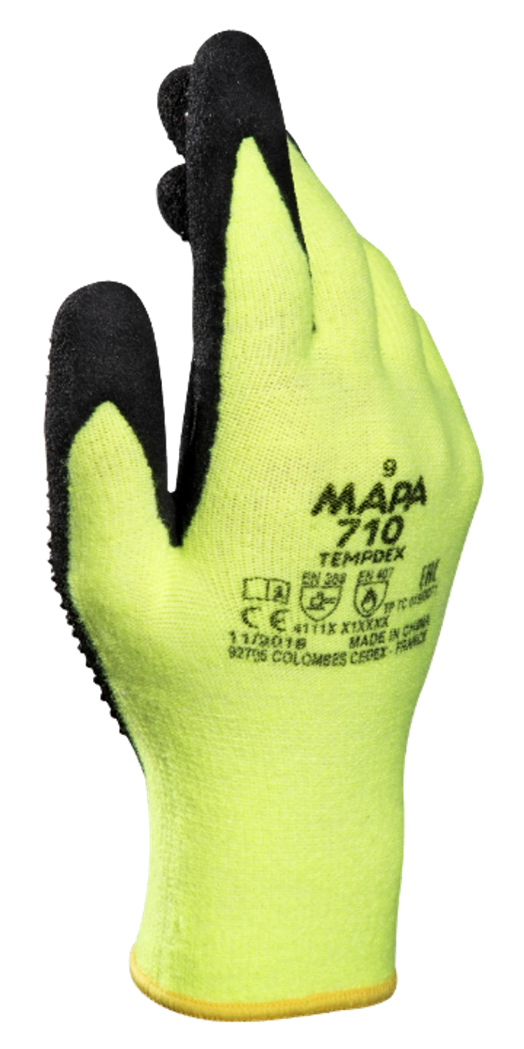 Guante MAPA Tempdex 710, colornegro, amarillo, fotografía original del fabricante