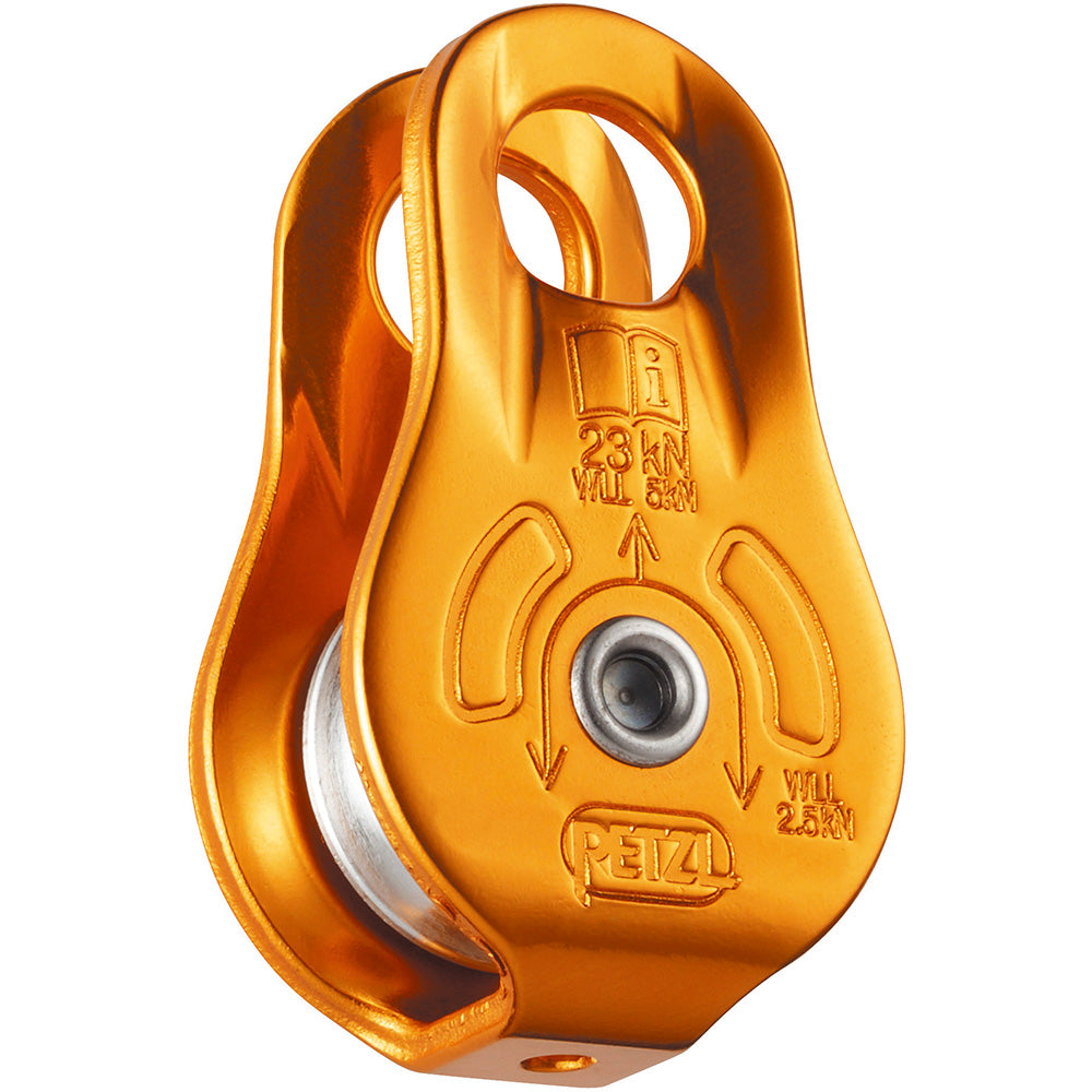Polea Petzl FIXE P05W amarilla, fotografía oficial del modelo histórico