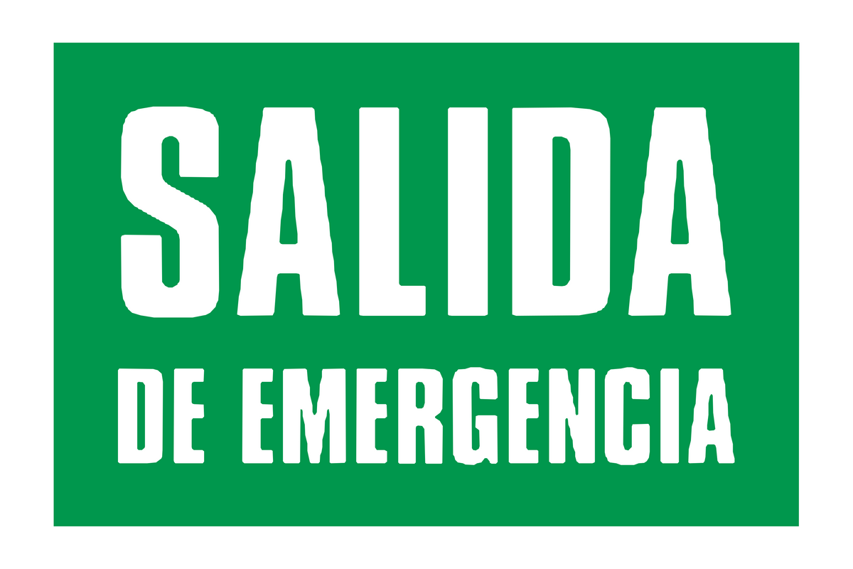 Señal de seguridad: salida de emergencia — con texto