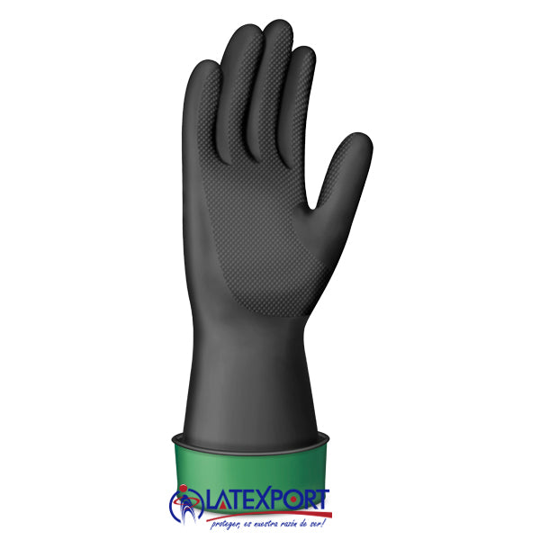 Guante industrial Latexport C25 negro, fotografía familiar oficial; color y talla del suministro a confirmar