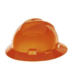 Casco MSA V-Gard tipo sombrero 10058322, naranja, One Touch; foto oficial del PN, accesorios no incluidos