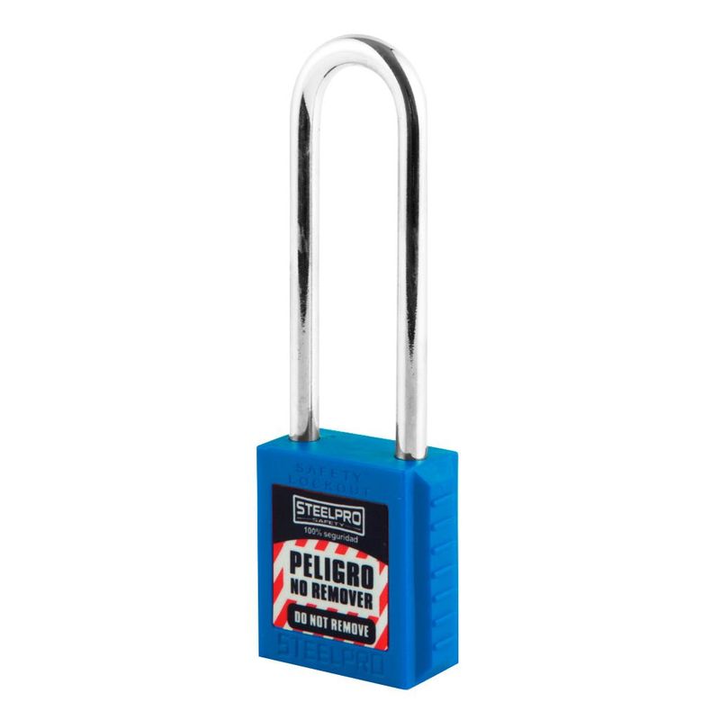 Candado Steelpro X10 Long azul con arco metálico largo
