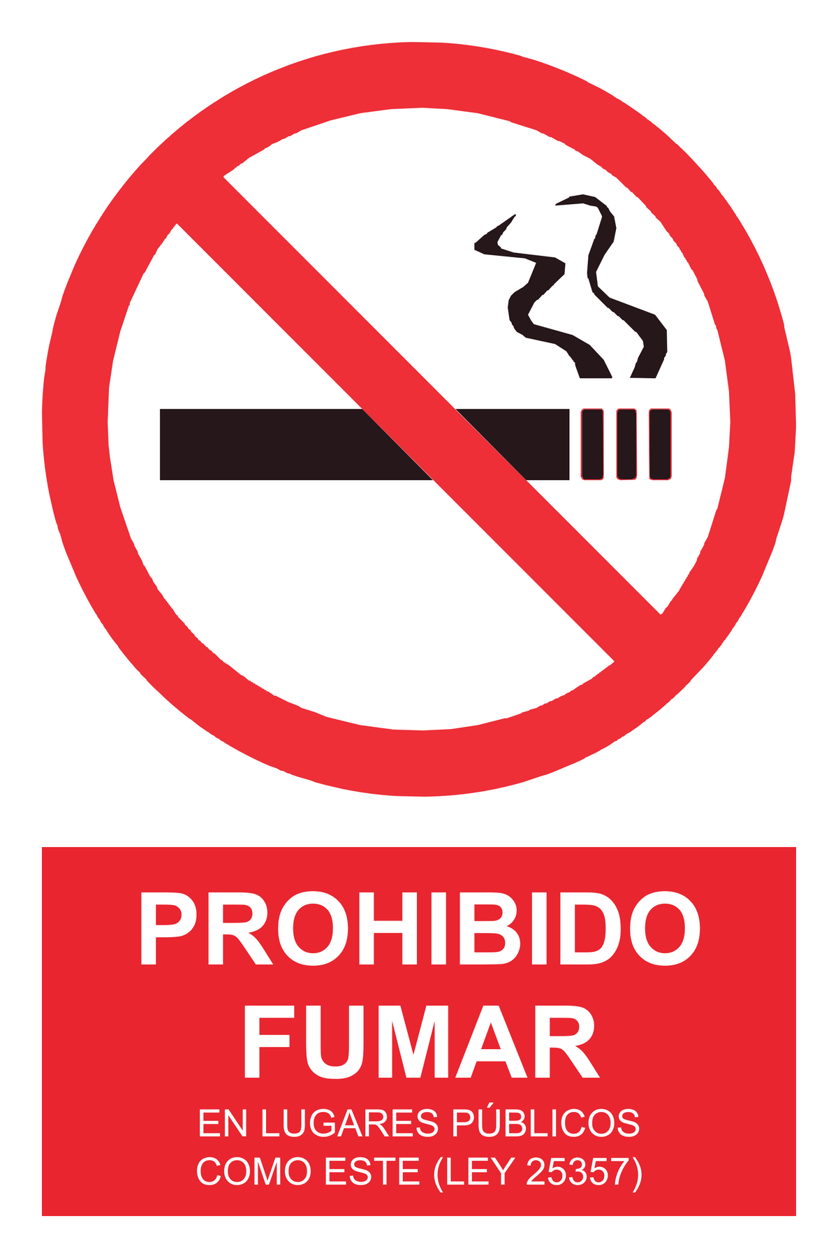 Señal de seguridad: prohibido fumar — con texto