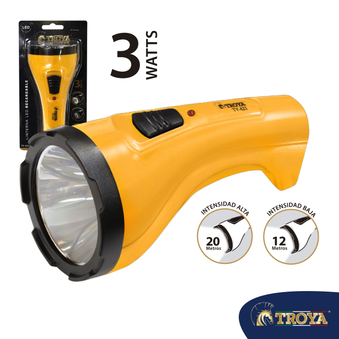 Linterna LED recargable Troya TY-423 de 3 W