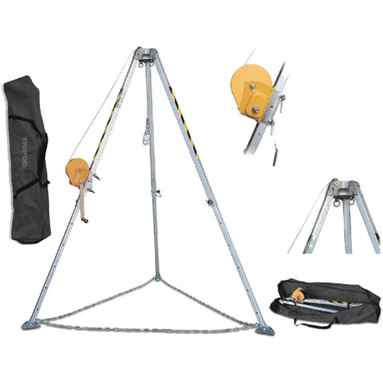 Trípode de rescate PAT NGK HE-240-20 con winche manual de 20 m