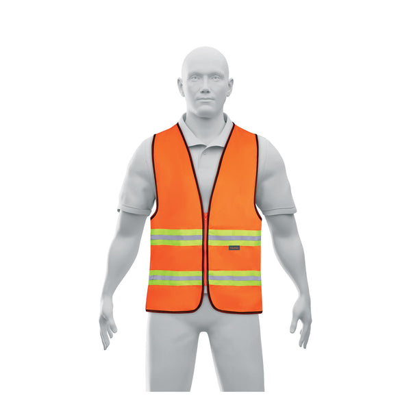 Chaleco de seguridad naranja alta visibilidad con cierre Truper