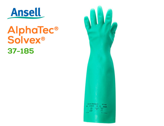 Guantes Ansell AlphaTec Solvex 37-185 de 18 pulgadas; fotografía del producto