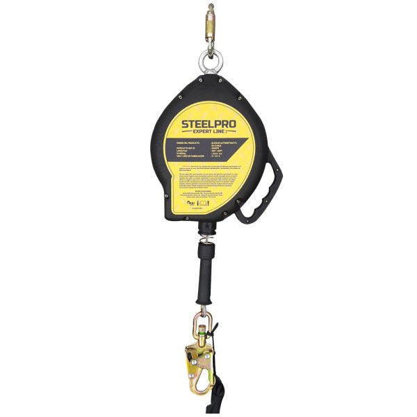 Bloque retráctil Steelpro TPGS de 15 m en cable de acero