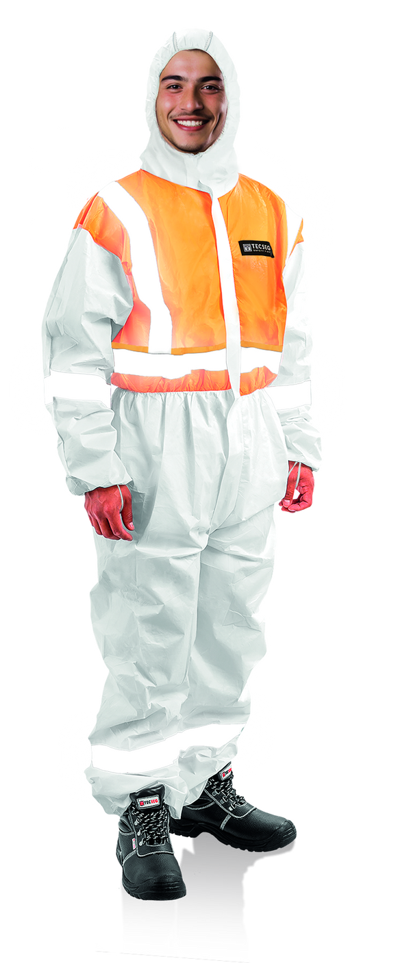 Traje Tecseg TSG20 BC bicolor de 60 g/m² con cintas reflectivas