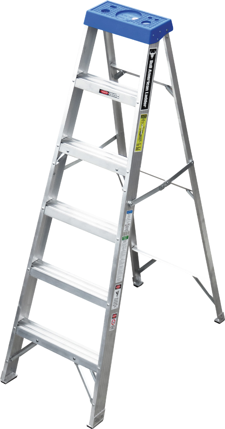 Escalera tijera simple de aluminio American Bull ATS; fotografía representativa de familia