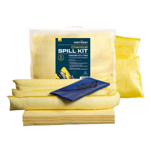 Kit antiderrames Portwest SM91 para químicos, 50 litros