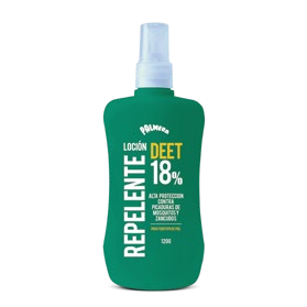 Repelente Palmera PAFF DEET 18% de 120 ml, imagen original completa de la presentación del documento; envase referencial sujeto al lote