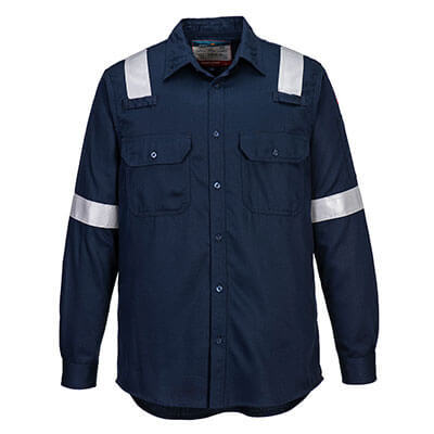 Camisa resistente a la llama y antiestática Portwest FR720 azul marino