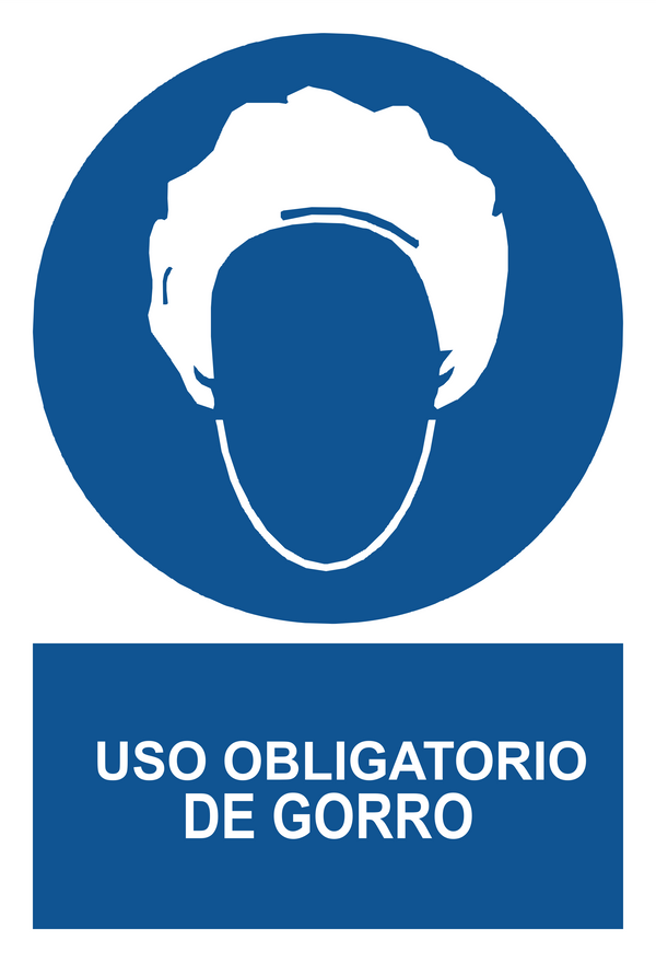 Señal de seguridad: uso obligatorio de gorro