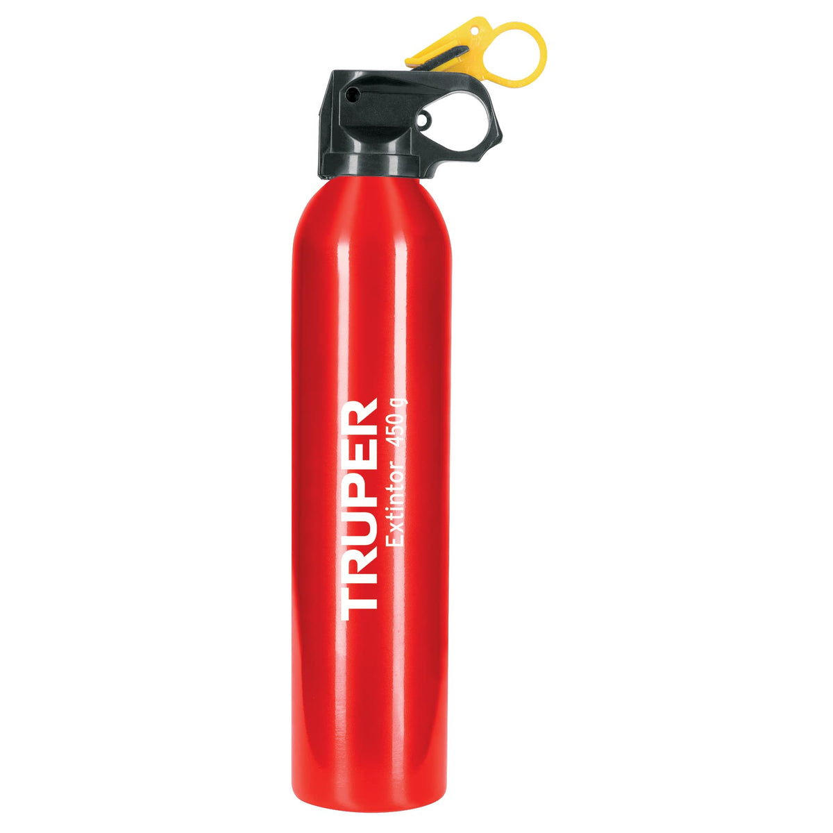 Extintor portátil desechable 450 g, polvo tipo ABC, TRUPER; fotografía del producto