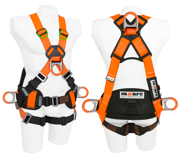 Arnés INSAFE IN 8004-1 de cuatro argollas con soporte lumbar