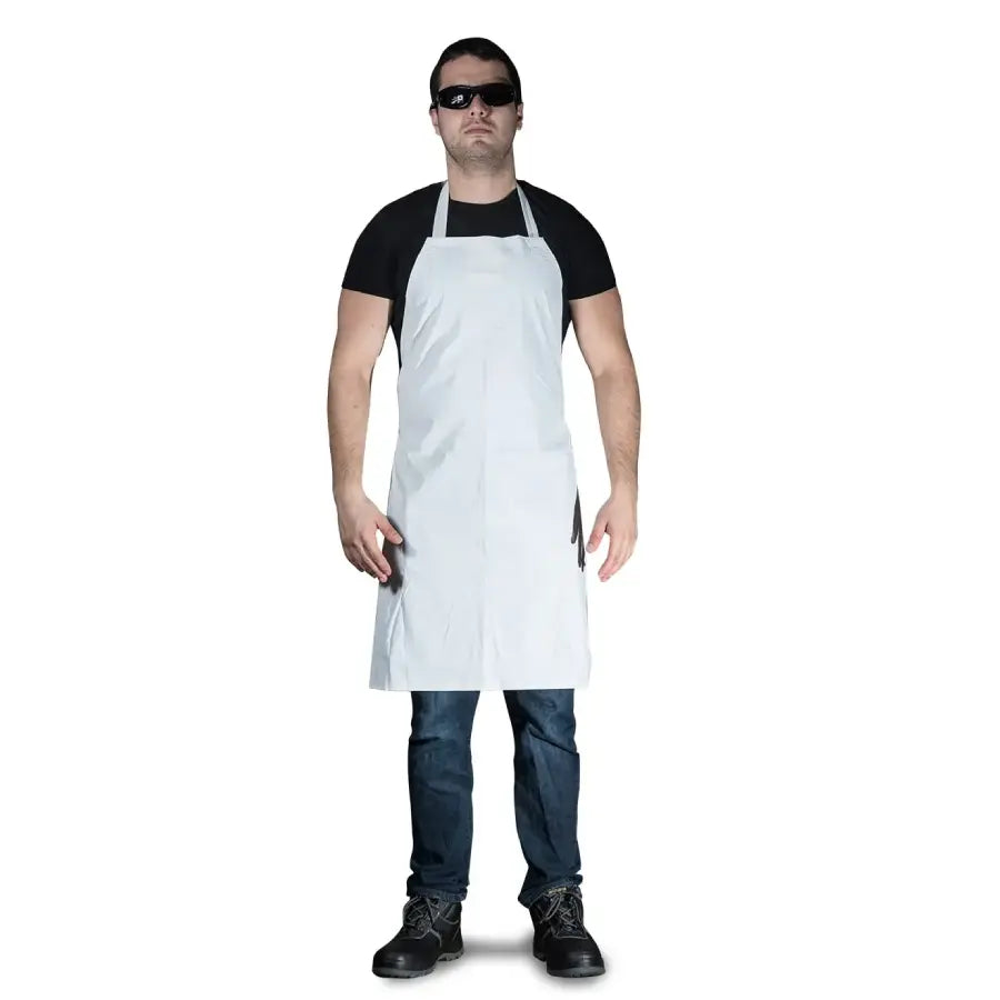 Imagen familiar referencial de mandilCLT blanco; suministro ofertado120×70cm
