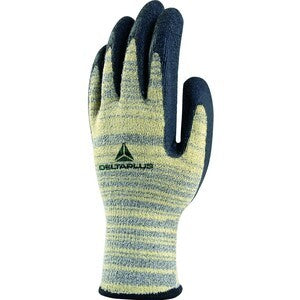 Guante Delta Plus VenicutD02 Heatnocut amarillo, gris y negro; fotografía original del fabricante